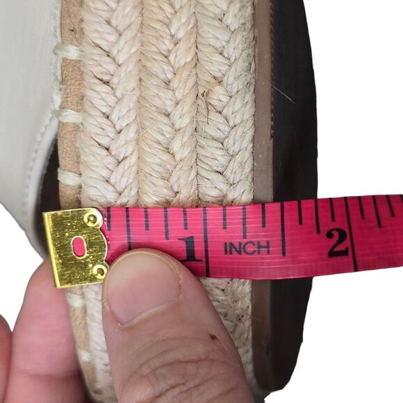 Top Moda Women's 5.5 Ivory Cream Espadrille Chunky Heel Mules Sandals - Picture 13 of 16